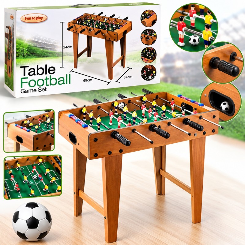 Настільний дерев'яний футбол ZZ Toys 6062J, ігровий набір 69×37×24 см