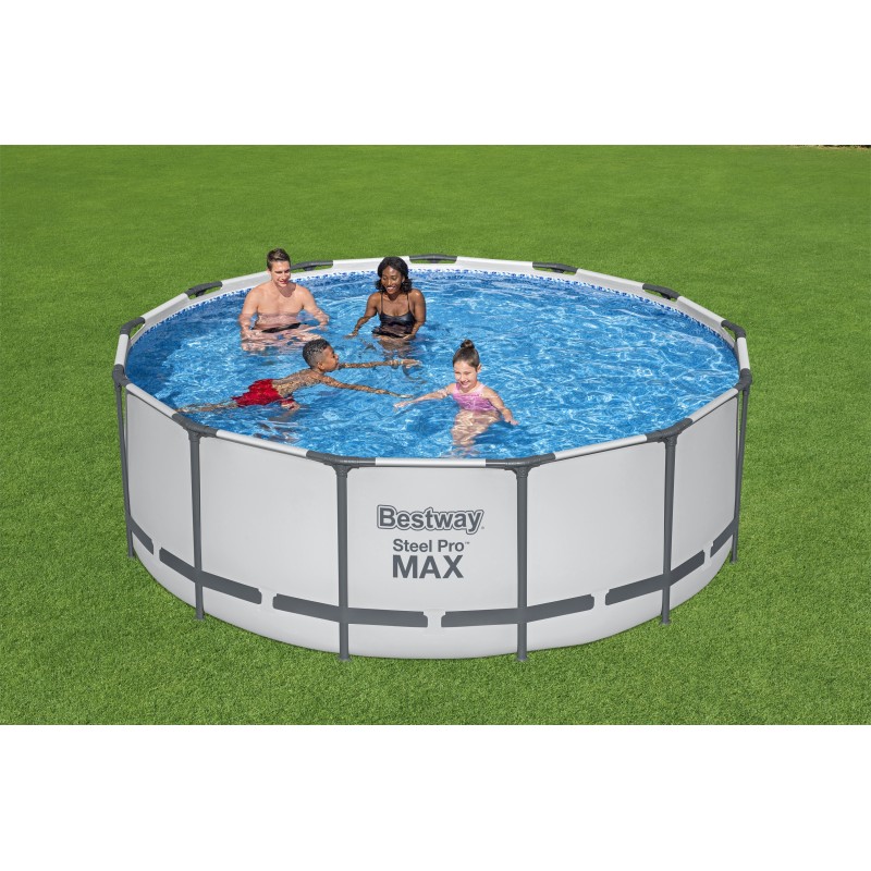 Каркасний басейн Bestway 5618W Steel Pro MAX 396×122 см з картриджним фільтр-насосом, сходами та захисним тентом