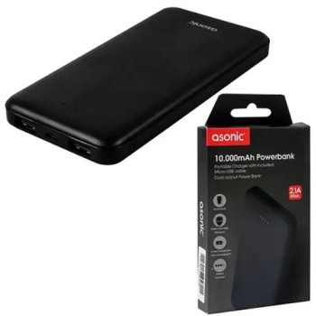 Повербанк 10000mAh 2*USB POWER BANK Asonic AS-P10 M