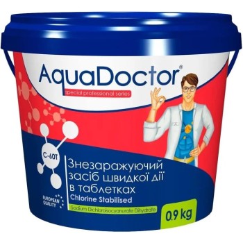 Хімія для басейнів AquaDoctor C–60T Шок хлор у таблетках, 0.9 кг 040895