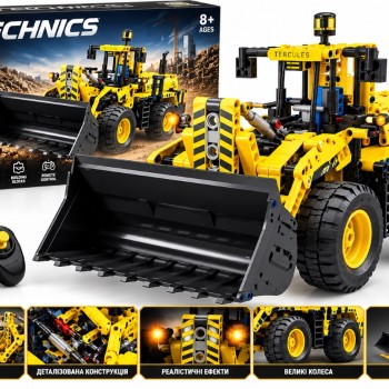 Конструктор BRICK Technics T4002 Екскаватор на радіокеруванні 1608 деталей Будівельний майданчик
