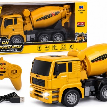 Бетонозмішувач металевий на радіокеруванні 1:18 зі світловими ефектами (1333)